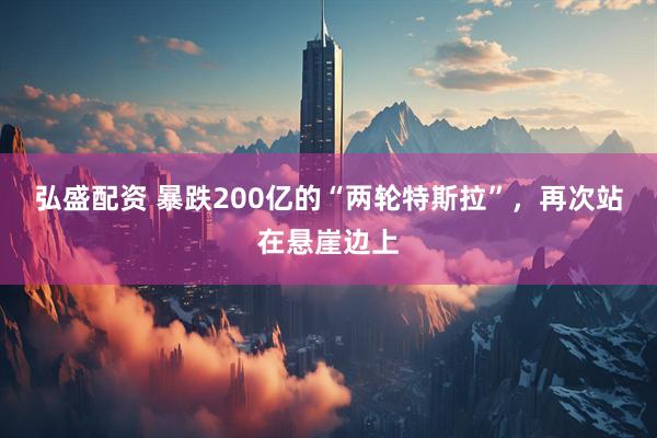 弘盛配资 暴跌200亿的“两轮特斯拉”，再次站在悬崖边上