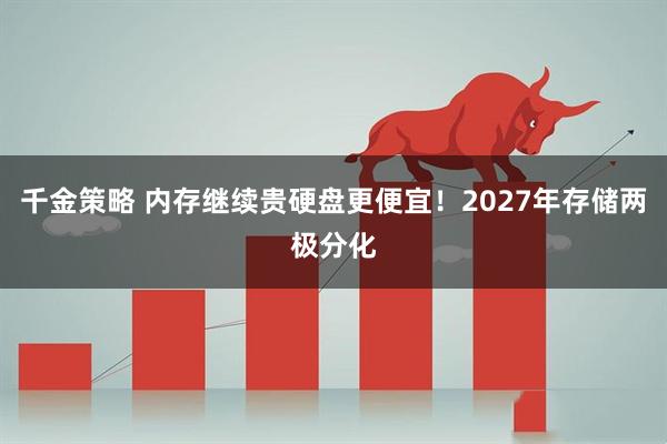 千金策略 内存继续贵硬盘更便宜！2027年存储两极分化